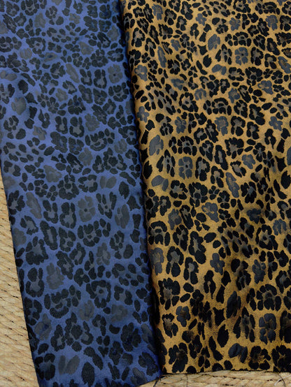 Vintage-Style 3D Leopard Jacquard Fabric, Yarn-Dyed Textured Woven Textile, 2 Colors for Jackets, Dresses, Skirts, Bags and Sewing