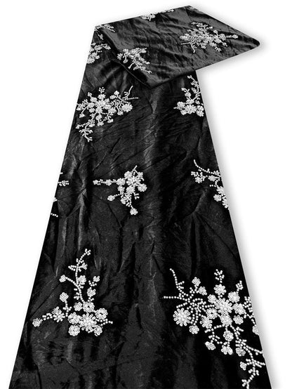 Velvet Snowflake Sequin Fabric, Embellished Plush Textile, Multiple Colors for Dresses, Skirts, Costumes, Bags and Sewing, 52"Wide