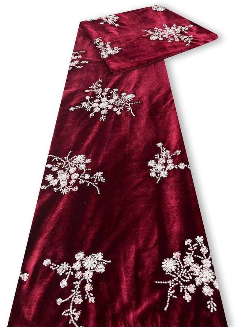 Velvet Snowflake Sequin Fabric, Embellished Plush Textile, Multiple Colors for Dresses, Skirts, Costumes, Bags and Sewing, 52"Wide