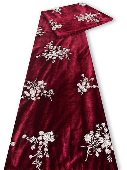 Velvet Snowflake Sequin Fabric, Embellished Plush Textile, Multiple Colors for Dresses, Skirts, Costumes, Bags and Sewing, 52"Wide