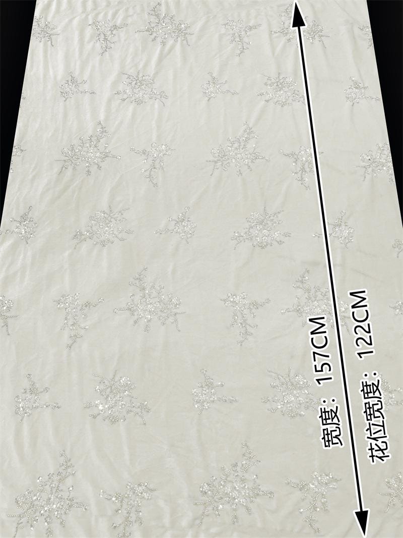 Velvet Snowflake Sequin Fabric, Embellished Plush Textile, Multiple Colors for Dresses, Skirts, Costumes, Bags and Sewing, 52"Wide