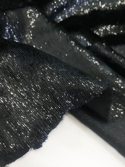 Black Metallic Sheen Fabric, Soft Drapey Fashion Textile, Shimmer Woven Material for Dresses, Blouses, Evening Gowns and Sewing (57" Wide) - Poppylollipop