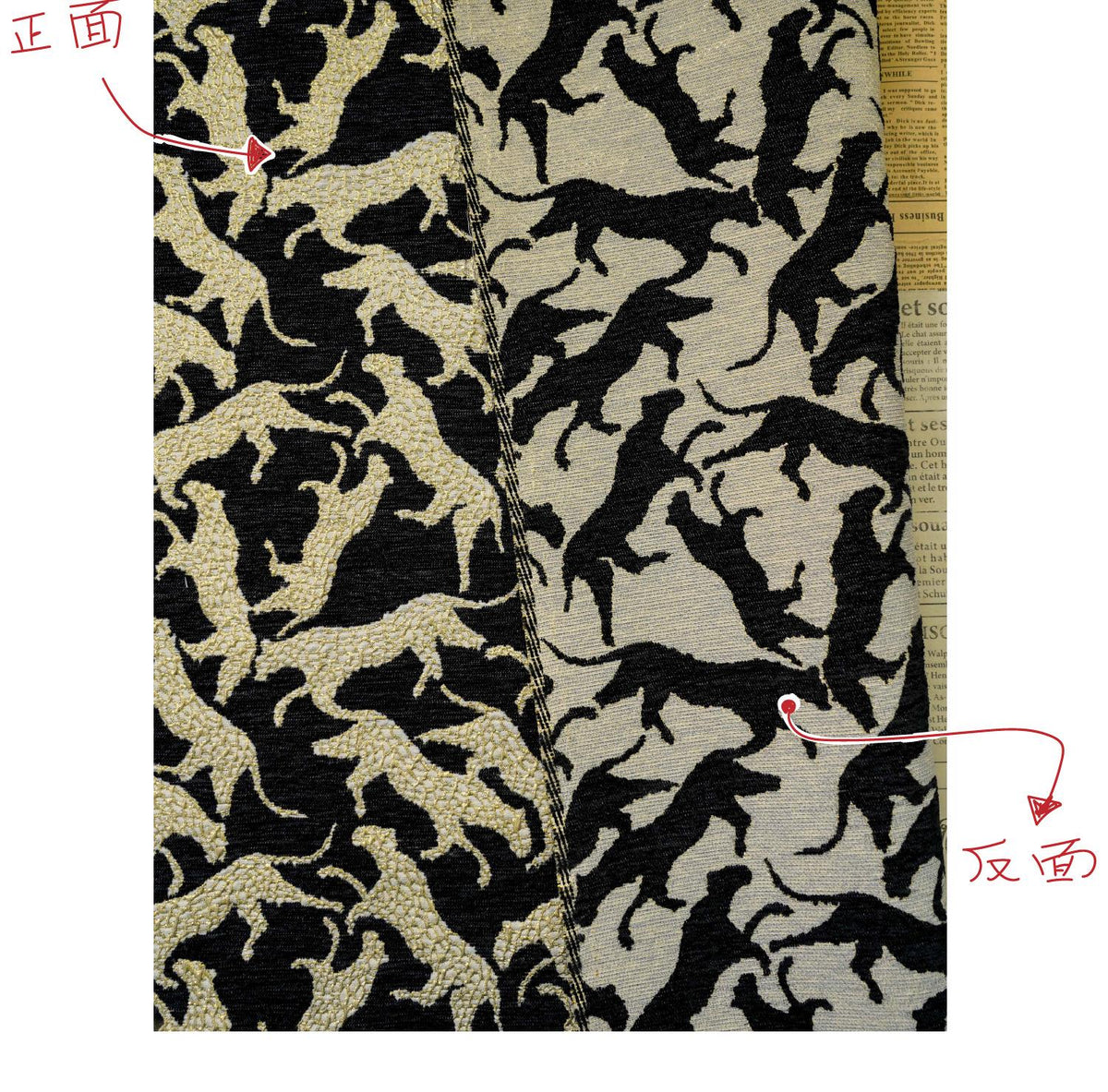 Black Gold Abstract Leopard Jacquard Fabric, 3D Embossed Metallic Brocade for Coats, Jackets, Dresses, Bags and Upholstery - 58"W
