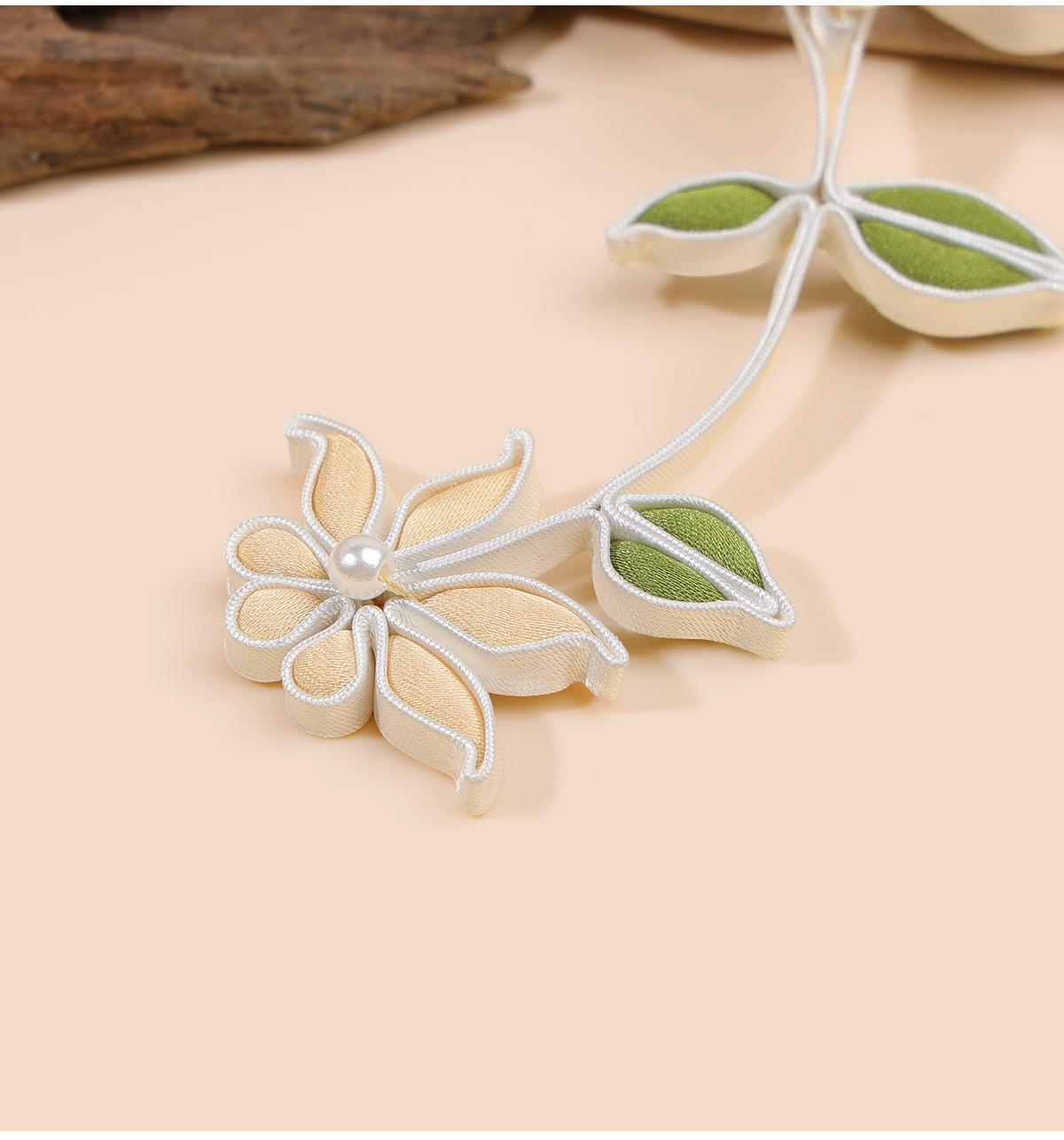 Cute Puppy Floral Frog Button with Faux Pearl, Yellow Dog Chinese Knot Closure for Cheongsam, Qipao, Cardigans and Sewing Crafts