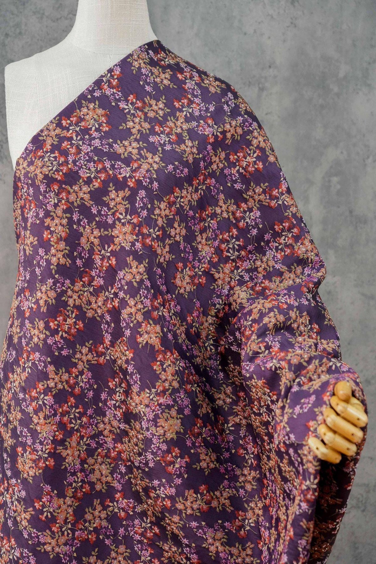 Floral Jacquard Fabric, 3D Raised Ditsy Flowers, Vintage Cottagecore Textured Fabric for Dresses, Jackets, Skirts and Sewing, 55"Wide