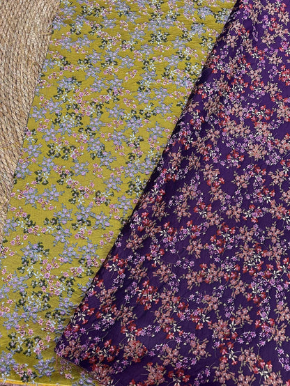 Floral Jacquard Fabric, 3D Raised Ditsy Flowers, Vintage Cottagecore Textured Fabric for Dresses, Jackets, Skirts and Sewing, 55"Wide
