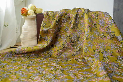 Floral Jacquard Fabric, 3D Raised Ditsy Flowers, Vintage Cottagecore Textured Fabric for Dresses, Jackets, Skirts and Sewing, 55"Wide