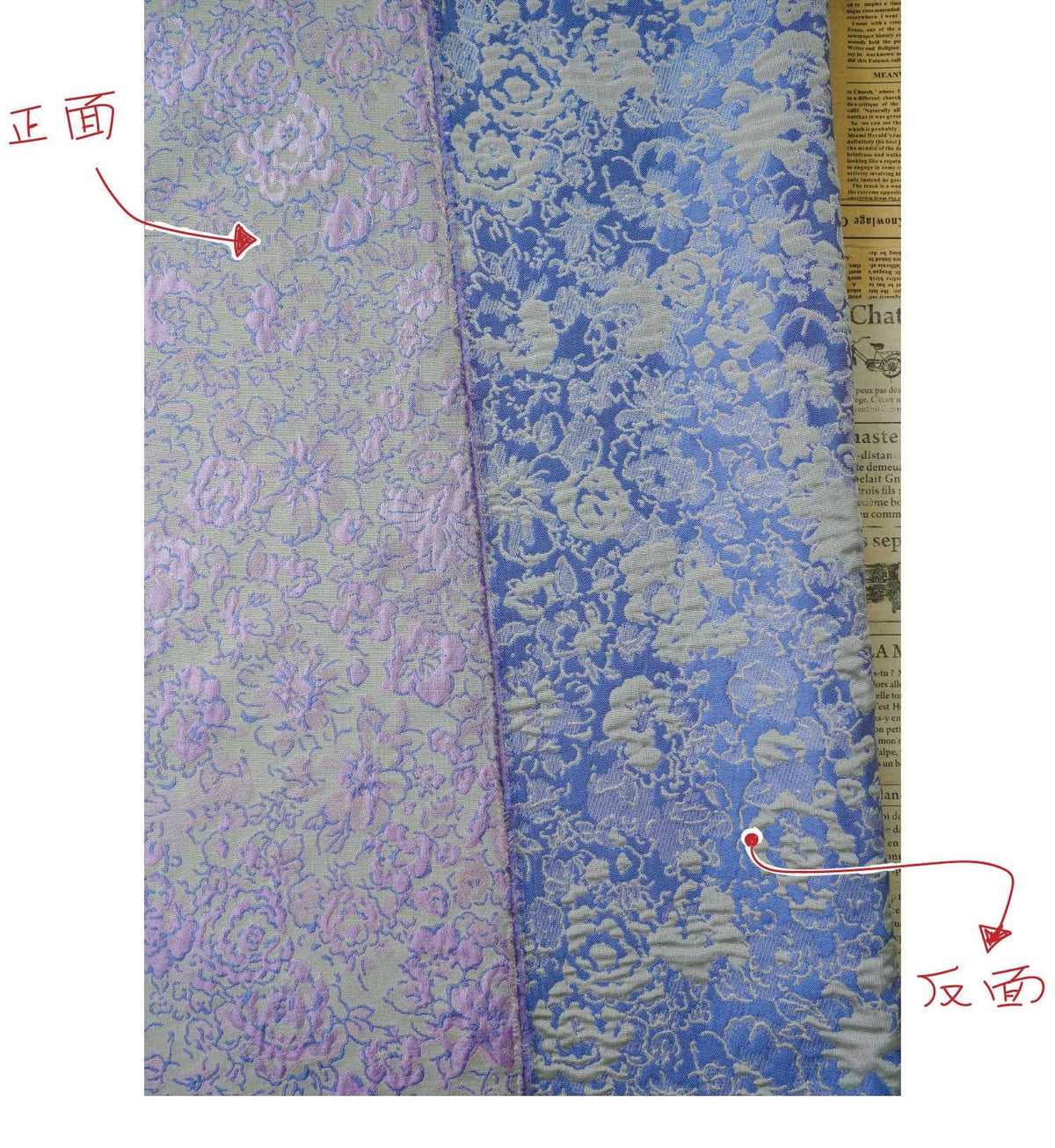 Pastel Floral Jacquard Fabric, Pink Lavender 3D Raised Textured Brocade, Abstract Flower Pattern for Dresses, Skirts, Sewing, 2 Colors, 65"