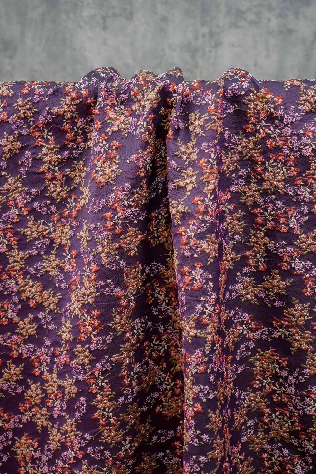 Floral Jacquard Fabric, 3D Raised Ditsy Flowers, Vintage Cottagecore Textured Fabric for Dresses, Jackets, Skirts and Sewing, 55"Wide