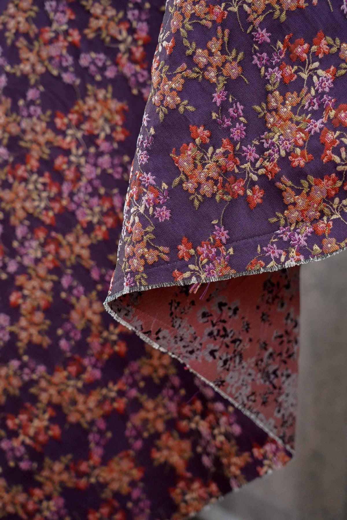Floral Jacquard Fabric, 3D Raised Ditsy Flowers, Vintage Cottagecore Textured Fabric for Dresses, Jackets, Skirts and Sewing, 55"Wide