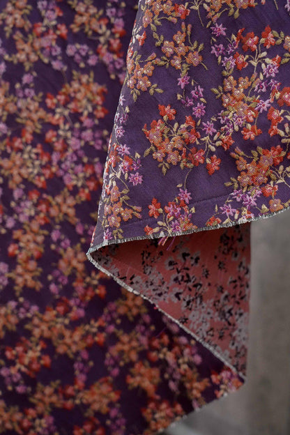 Floral Jacquard Fabric, 3D Raised Ditsy Flowers, Vintage Cottagecore Textured Fabric for Dresses, Jackets, Skirts and Sewing, 55"Wide