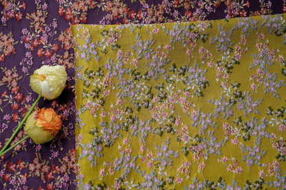 Floral Jacquard Fabric, 3D Raised Ditsy Flowers, Vintage Cottagecore Textured Fabric for Dresses, Jackets, Skirts and Sewing, 55"Wide