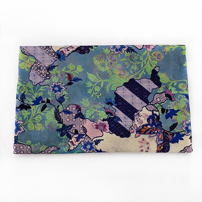Butterfly Floral Print Twill Fabric, Colorful Vintage Patchwork Style, Heavyweight Double Layer Fabric for Jackets, Coat, Pants, Sewing, 59"
