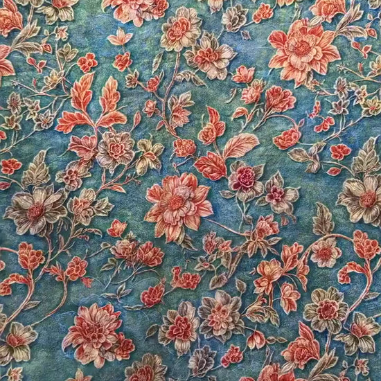 Elegant Vine Brocade Fabric by Yard, Lightweight Floral Jacquard with Soft Sheen, Oriental Decorative Textile for Sewing Decor