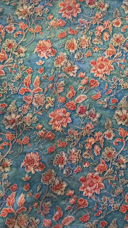 Elegant Vine Brocade Fabric by Yard, Lightweight Floral Jacquard with Soft Sheen, Oriental Decorative Textile for Sewing Decor