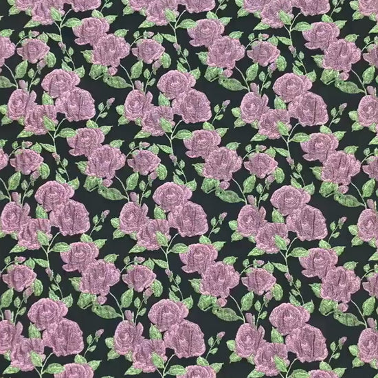 Pink Rose Brocade Jacquard Fabric by Yard, Vintage Floral Embossed Upholstery Textile, Romantic Victorian Fabric for Curtains Pillows Bags