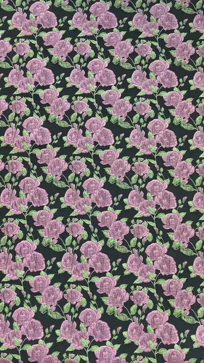 Pink Rose Brocade Jacquard Fabric by Yard, Vintage Floral Embossed Upholstery Textile, Romantic Victorian Fabric for Curtains Pillows Bags