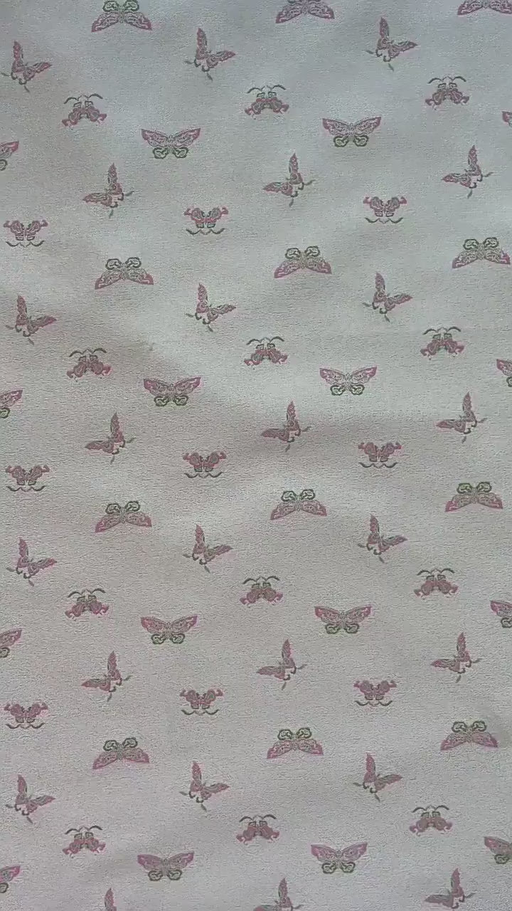 Butterfly Brocade Fabric: 55" Wide Silk Blend Upholstery - By The Meter
