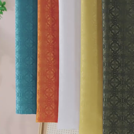 Ornamental Song Brocade Jacquard Fabric, Tone-on-Tone Woven Textile, 5 Colors for Qipao, Bags, Pouches, Framing, Crafts and Sewing, 59"W