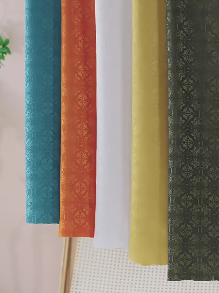 Ornamental Song Brocade Jacquard Fabric, Tone-on-Tone Woven Textile, 5 Colors for Qipao, Bags, Pouches, Framing, Crafts and Sewing, 59"W