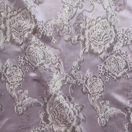 Floral Jacquard Brocade Fabric | Macaron Colors | Rayon Gold Thread Satin | 57" Wide | Dress Lining Hanfu Bridal