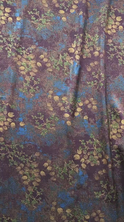 Vintage Floral Jacquard Fabric by Yard, Botanical Vine Upholstery Textile, Elegant Decorative Brocade Fabric for Crafts Sewing Decor
