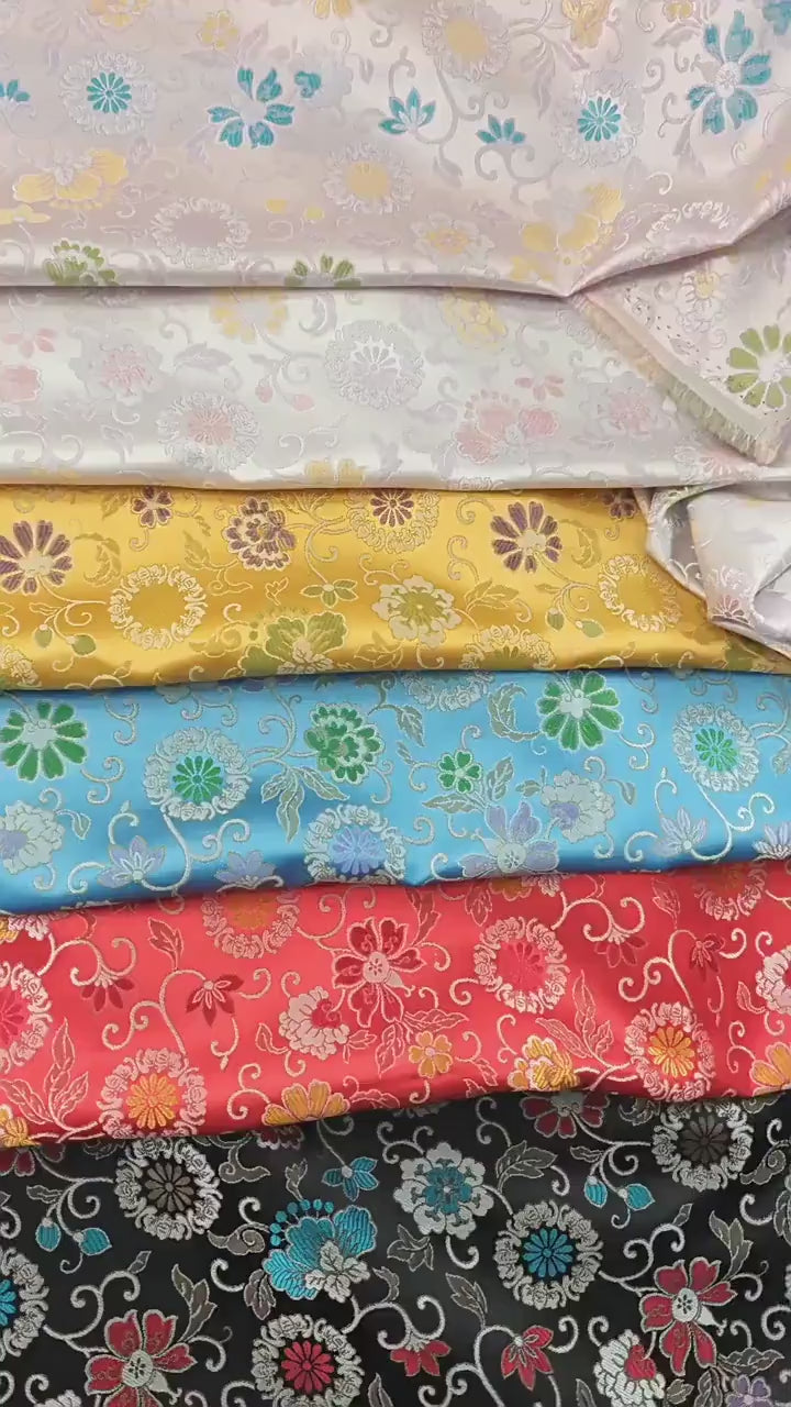 Floral Brocade Fabric: 63"W Daisy Design, Costume & Decor