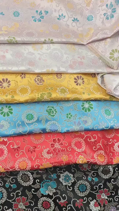 Floral Brocade Fabric: 63"W Daisy Design, Costume & Decor