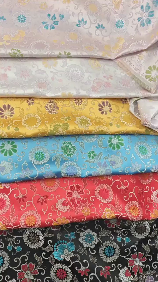 Floral Brocade Fabric: 63"W Daisy Design, Costume & Decor