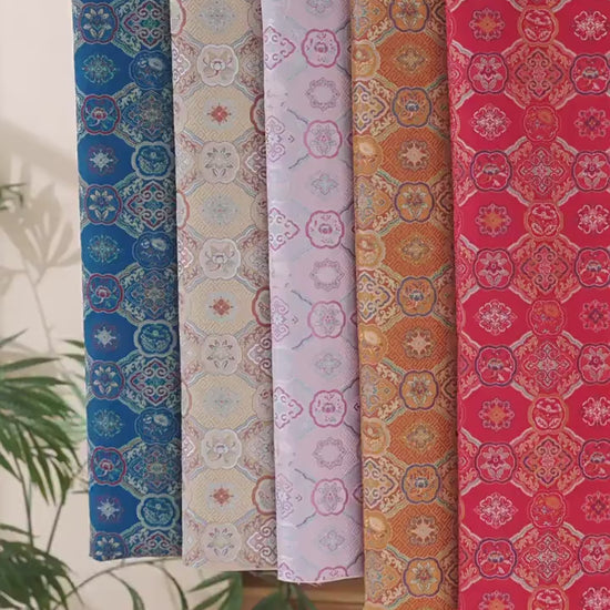 Dragon Brocade Fabric, Baoxiang Floral Pattern Textile, Traditional Jacquard Satin, Tibetan Mongolian Style Fabric, Luxury Upholstery Sewing