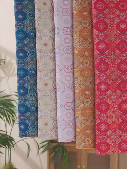 Dragon Brocade Fabric, Baoxiang Floral Pattern Textile, Traditional Jacquard Satin, Tibetan Mongolian Style Fabric, Luxury Upholstery Sewing
