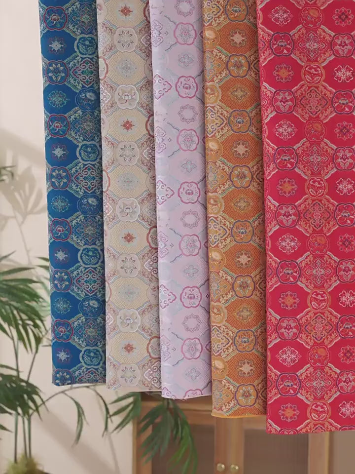 Dragon Brocade Fabric, Baoxiang Floral Pattern Textile, Traditional Jacquard Satin, Tibetan Mongolian Style Fabric, Luxury Upholstery Sewing