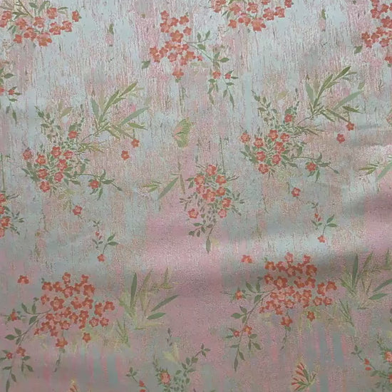 Butterfly Floral Brocade Fabric by Yard, Vintage Jacquard Dress Fabric, Decorative Textile for Bags Jewelry Box Crafts, 65"Wide