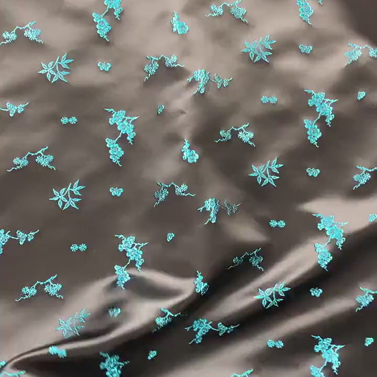Plum Blossom Bamboo Satin Jacquard Fabric, Lustrous Woven Textile, Multiple Colors for Dressmaking, Qipao, Bags and Home Decor, 65"W