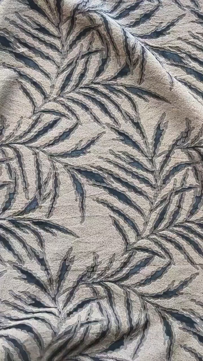 Palm Leaf Jacquard Fabric | Textured Botanical Woven Fabric for Dresses, Jackets, Sewing Projects By Yard, 54"