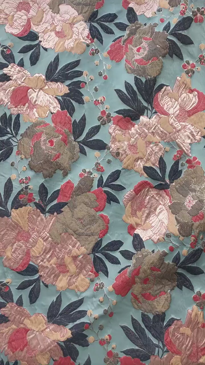 Tonal Jacquard Fabric by the yard| Subtle Damask Weave | Self Pattern | Home Decor Upholstery Dress Lining, 55" Wide
