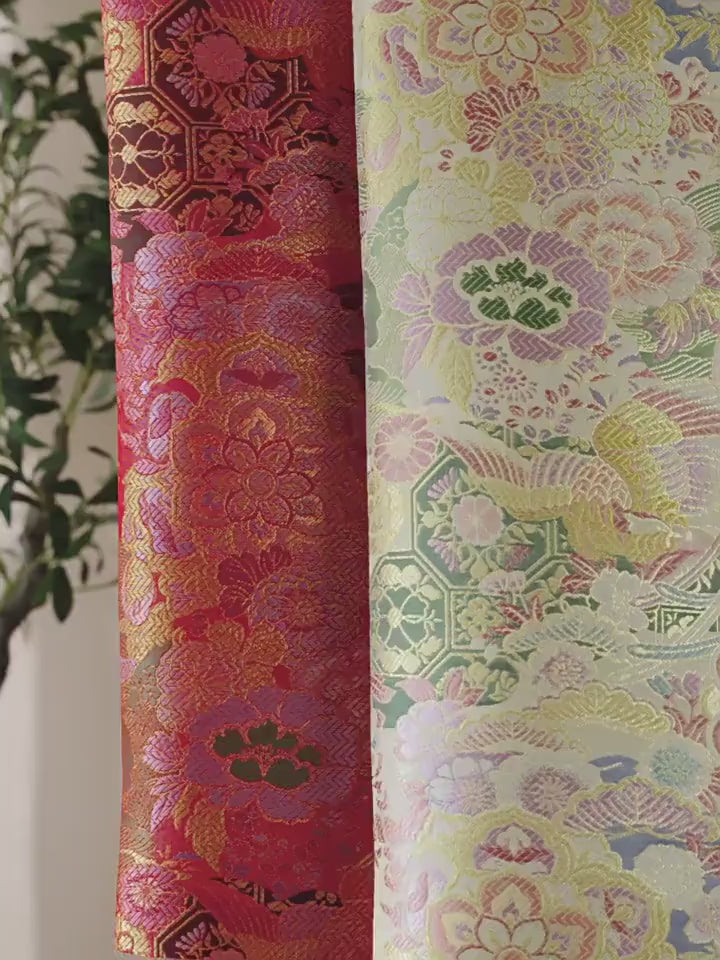 Tibetan Style Brocade Fabric, Chinese Auspicious Dragon Jacquard Textile, Gold Woven Fabric for Temple Decor Craft Sewing, 59“wide
