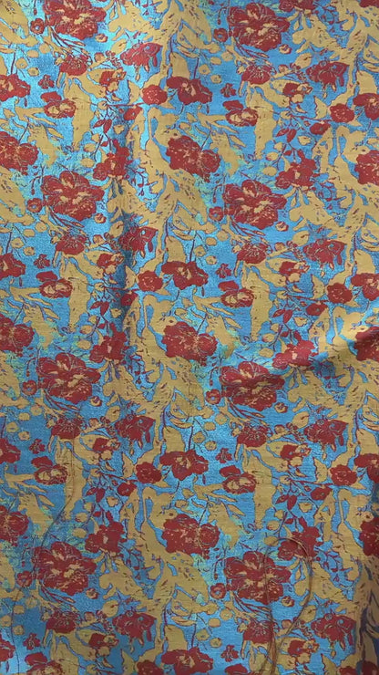 Colorful Floral Jacquard Fabric by Yard, Vintage Botanical Woven Textile, Draping Dress Fabric for Sewing Crafts Home Decor, 59"Wide
