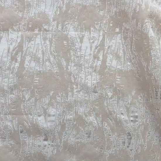 Abstract Water Ripple Jacquard Fabric, Textured Woven Textile, Minimalist White Fabric for Dress, Blouse, Home Decor DIY, 58"Wide