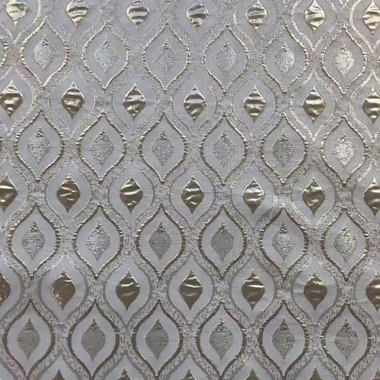 3D Embossed Wave Jacquard Fabric, Abstract Water Drop Pattern Textile, Textured Fabric for Dress, Upholstery and Sewing, 59"W