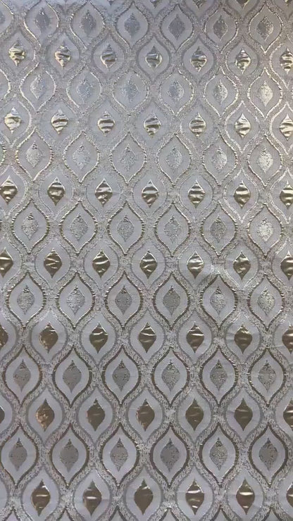 3D Embossed Wave Jacquard Fabric, Abstract Water Drop Pattern Textile, Textured Fabric for Dress, Upholstery and Sewing, 59"W