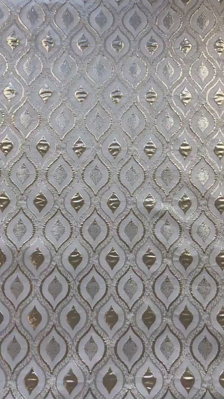 3D Embossed Wave Jacquard Fabric, Abstract Water Drop Pattern Textile, Textured Fabric for Dress, Upholstery and Sewing, 59"W