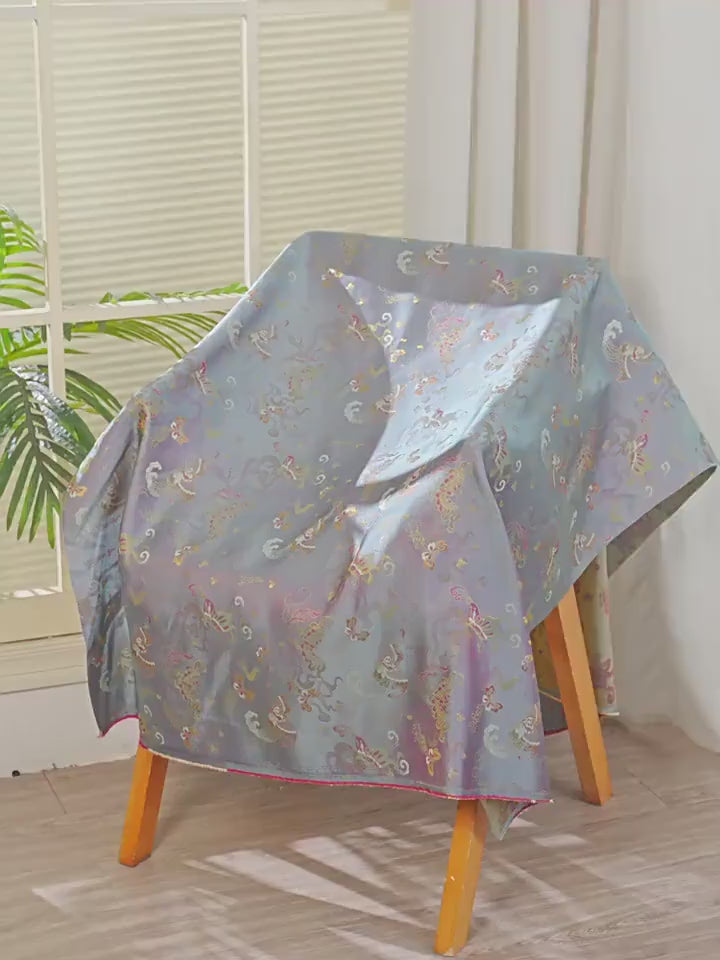 Butterfly Chinese Silk Brocade Fabric: 59" Wide Rayon Blend