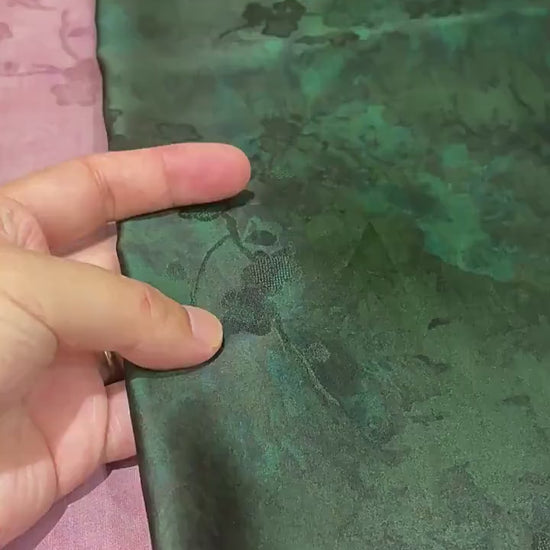 Silk Xiangyunsha Fabric Ombre Floral Luo Jacquard Mulberry Silk Woven Textile | Luxury Oriental Couture Dressmaking Fabric