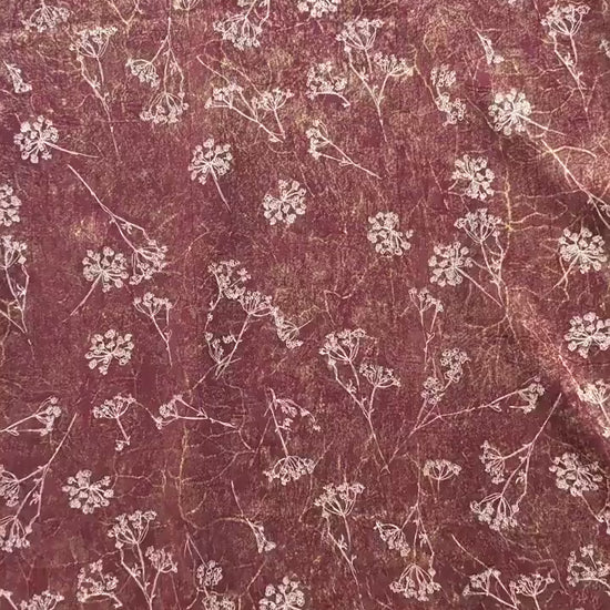 Gold Metallic Floral Fabric by Yard, Vine Print Acetate Satin Textile, Elegant Shiny Fabric for Dress Curtains Crafts, 59"