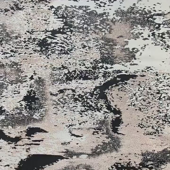 Abstract Metallic Jacquard Fabric, Black Gold Watercolor Texture Brocade Textile, Luxury Woven Fabric for Dress, Jacket, DIY Sewing