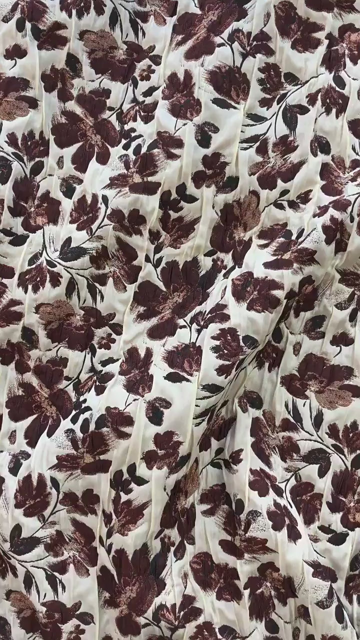 Black & White 3D Embossed Floral Jacquard Fabric by the Yard: Vintage Botanical Woven, Dress Sewing, Upholstery, Costume Material, 51"Wide
