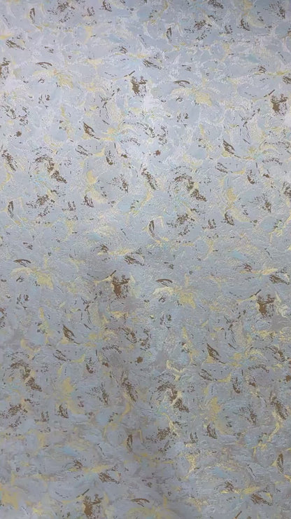 Abstract Watercolor Floral Jacquard Fabric | Mint Green Yarn-Dyed Brocade Textile | Elegant Dressmaking & Home Decor Fabric