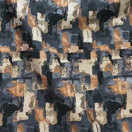Abstract Oil Painting Style Jacquard Fabric, Geometric Color Block Textile, Vintage Woven Upholstery & Fashion Sewing Material, 58" Wide