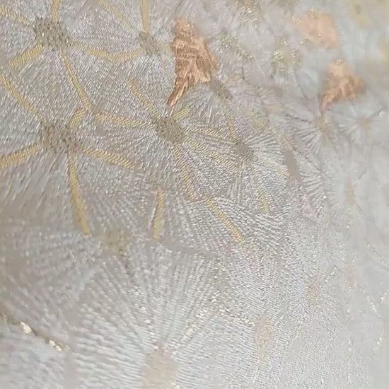 Maple Leaf Jacquard Fabric, Botanical Woven Fabric by Yard, Vintage Abstract Leaf Textile, Luxury Sewing Fabric, Upholstery Home Decor, 57"W